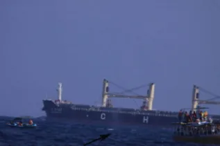 Blue Whale Sandwiched Between Whale Watch Boats And Shipping Lane Anouk Ilangakoon
